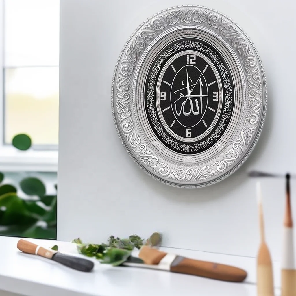 Hot Sale  Islamic Azan Wall Clock and Home Decor Arabic Number Wall Clock Bedroom Decor Islamic Wall Art Multiple Color