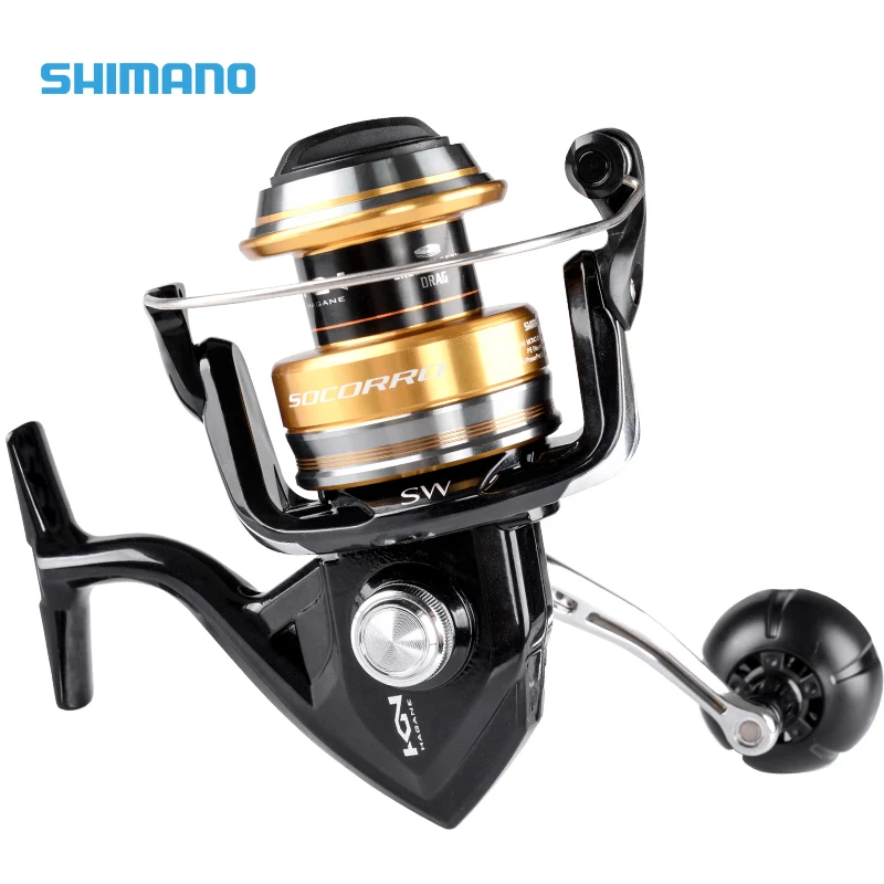 100% Original Shimano SOCORRO SW  Big Sea Fishing Reel 4+1BB 4.9:1 X-Ship Saltwater Trolling Spinning Fishing Reel