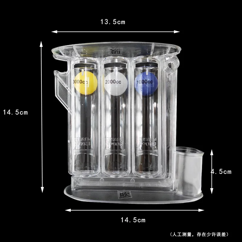 Deep breathing exerciser exercise device 3 ball incentive spirometer for spirometry training