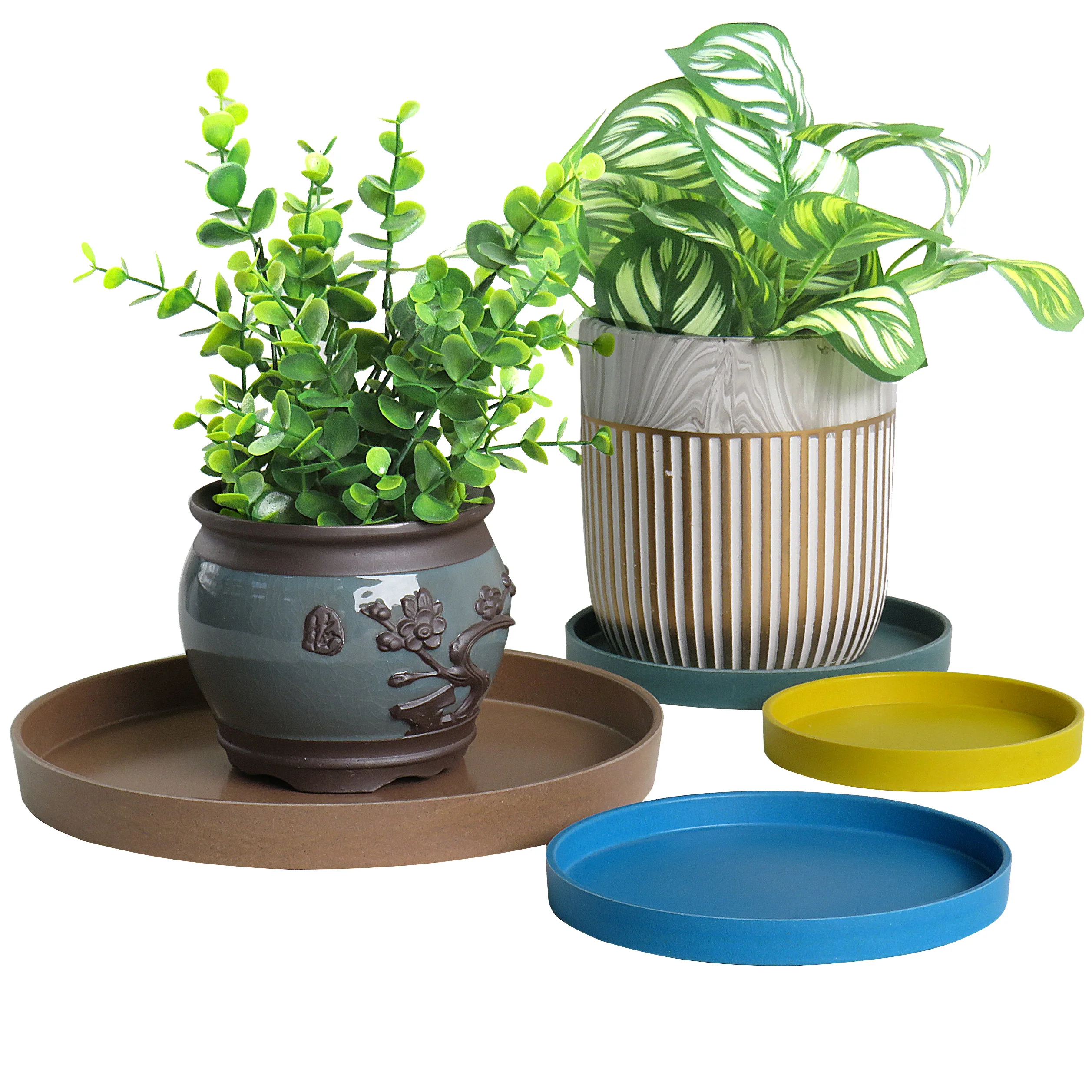 Непросто сломать керамические горшки бамбуковое волокно биоразлагаемые цветочные горшки поднос для растений капельный поднос