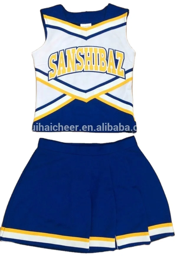 2022 cheerleading uniform: shell top and 3 pleats skirt for cheerleader