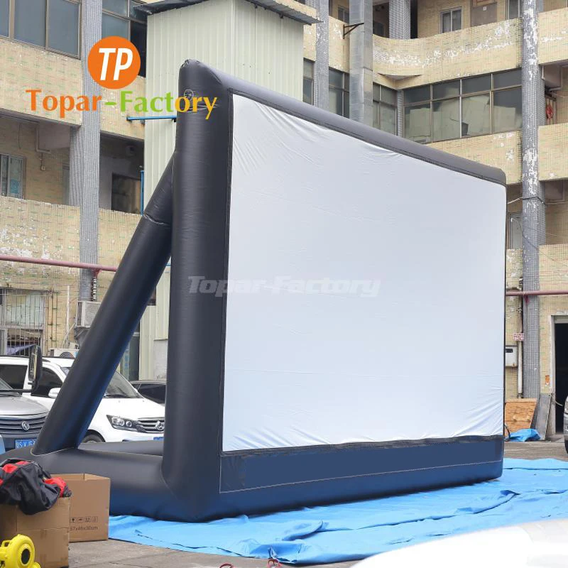 Giant Inflatable New Green Cinema Projector Oxford Fabric Cube Outdoor Movie Cinema Inflatable Screen For Sale