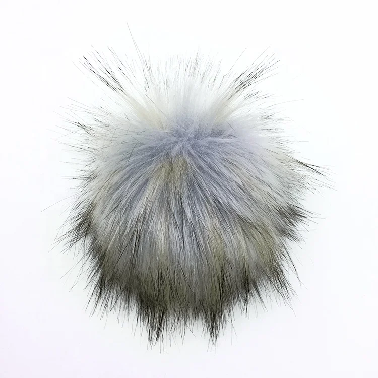 Big solid color faux raccoon fur pompom DIY pom poms for beanie knitted hats