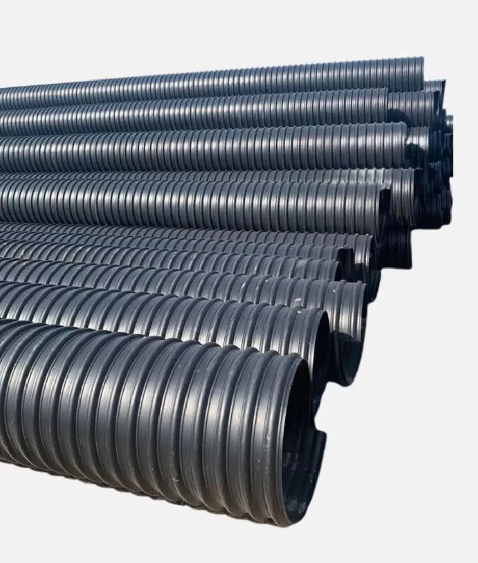 4-Inch B-Type HDPE Tubes Pre-Embedded Pipelines with Carat Winding Structure Flexible Sewer Drain Pipe Drainage Applications