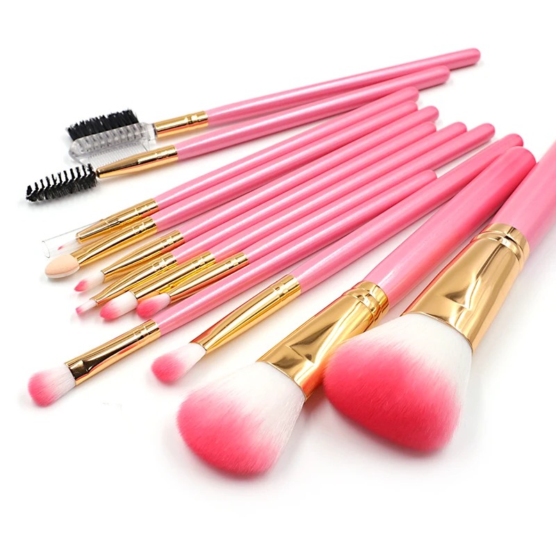 Pink Makeup Brush Sets 12Pcs Foundation Wood Handle 2022 New Product Wholesale Oem Shenzhen Lipstick Eyeshadow Make Up Brushes
