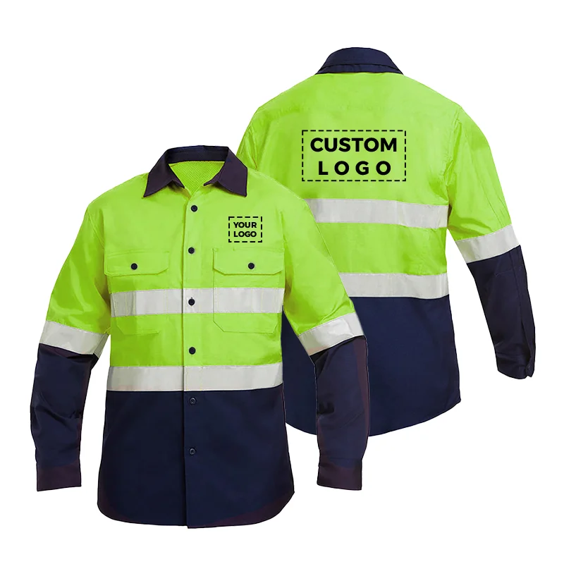 Premium Quality Custom Reflective Work Shirt Hi-Vis Shirts Work Wear High Visibility Safety T-Shirt