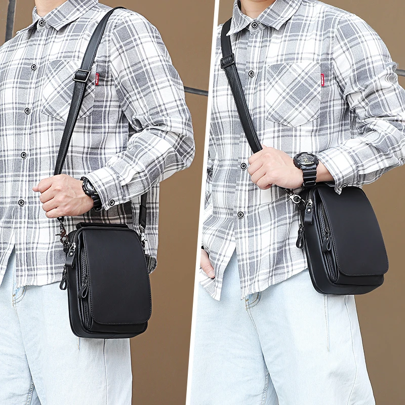 Custom Design men luxury Genuine leather man messenger bag for crossbody shoulder cross bag leather shoulder bag men