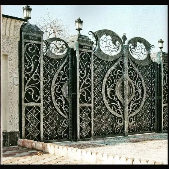 Luxury Modern Style Outdoor Fence Exterior Cast Aluminum Sliding Gate For Garden