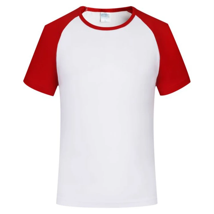 Cheap Promotional men round neck Raglan short sleeves t-shirt with custom logo printed tshirts for women