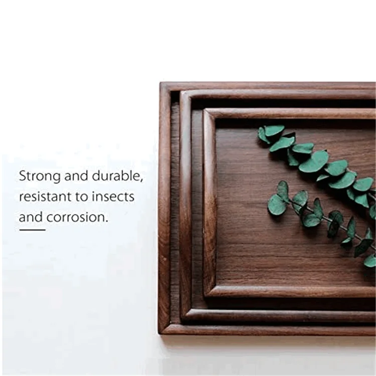 Vintage decorative platters decor durable walnut wholesale factory rustic wooden tray