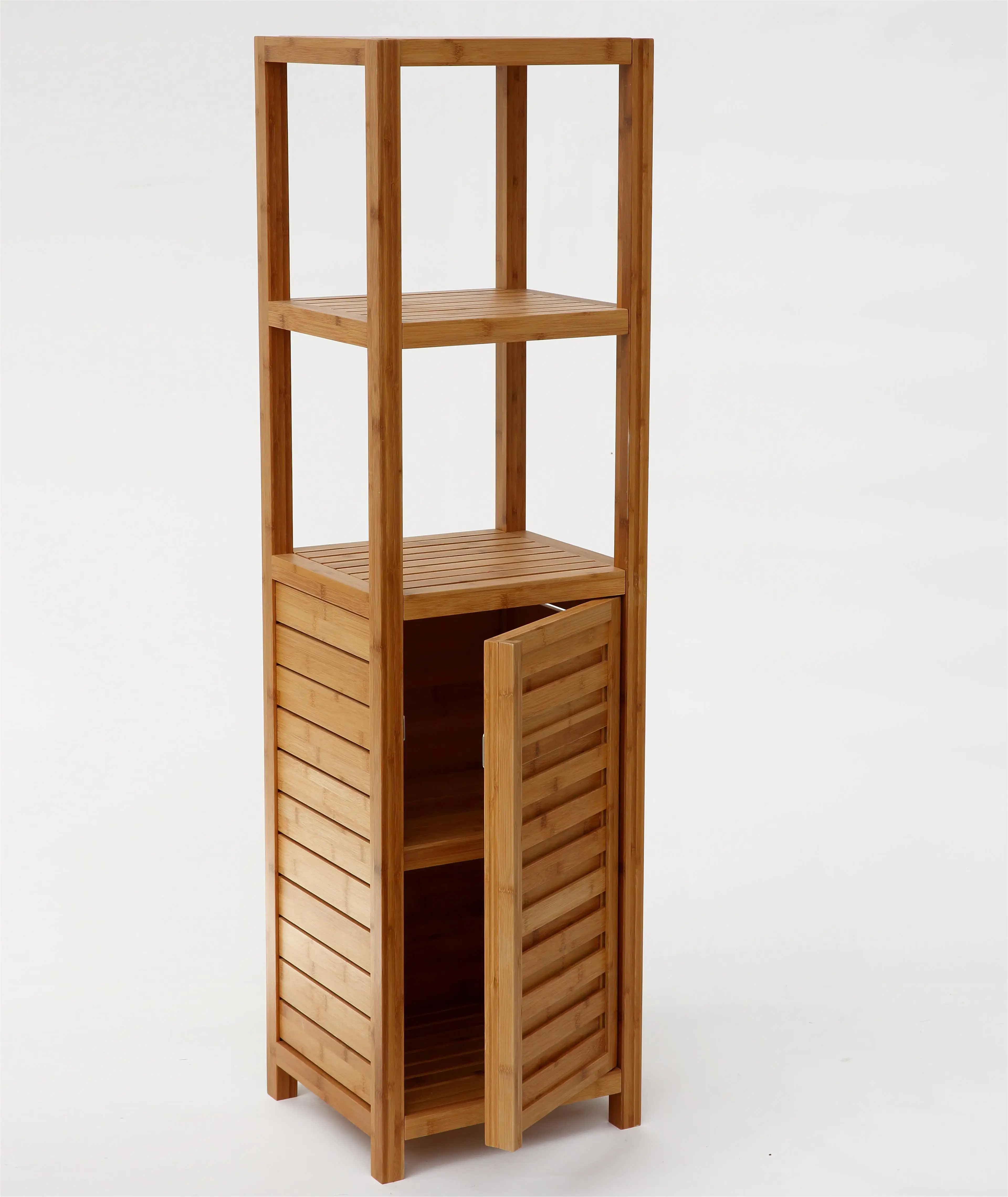 Multifunctional Large Capacity Bamboo Storage Cabinet Chinese Design Style for Bathroom and Living Room Furniture