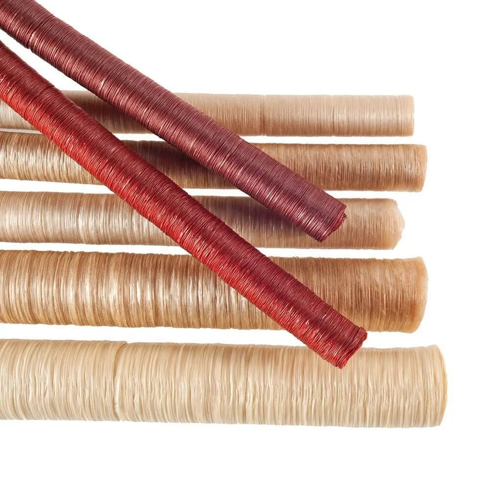 Edible collagen sausage casings can be smoked cooked BBQ casing