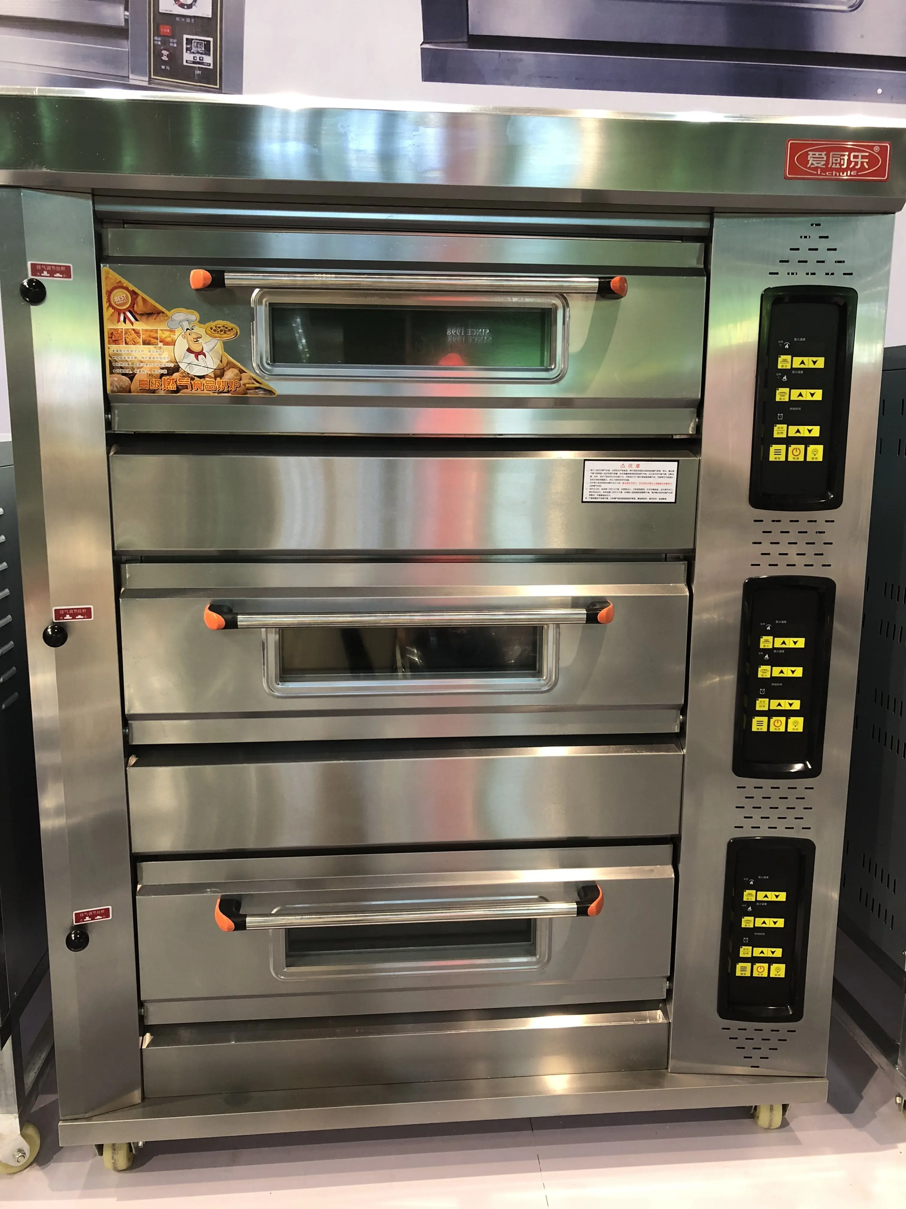 Commercial industry china wholesale industrial oven 3 deck 6 trays  Bakery oven Electric  Pizza Bread Baking Oven
