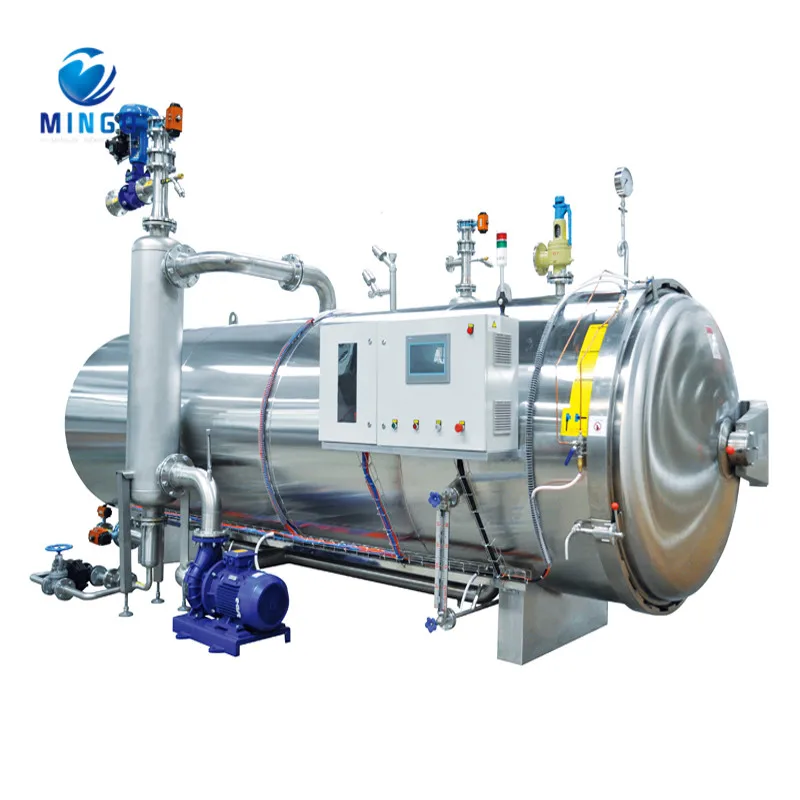 Water spray sterilizer retort for glass jars