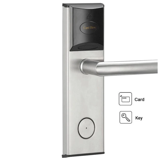 Silver and Gold smart rfid hotel lock system home hotel electronic door handle lock smart hotel door lock system price