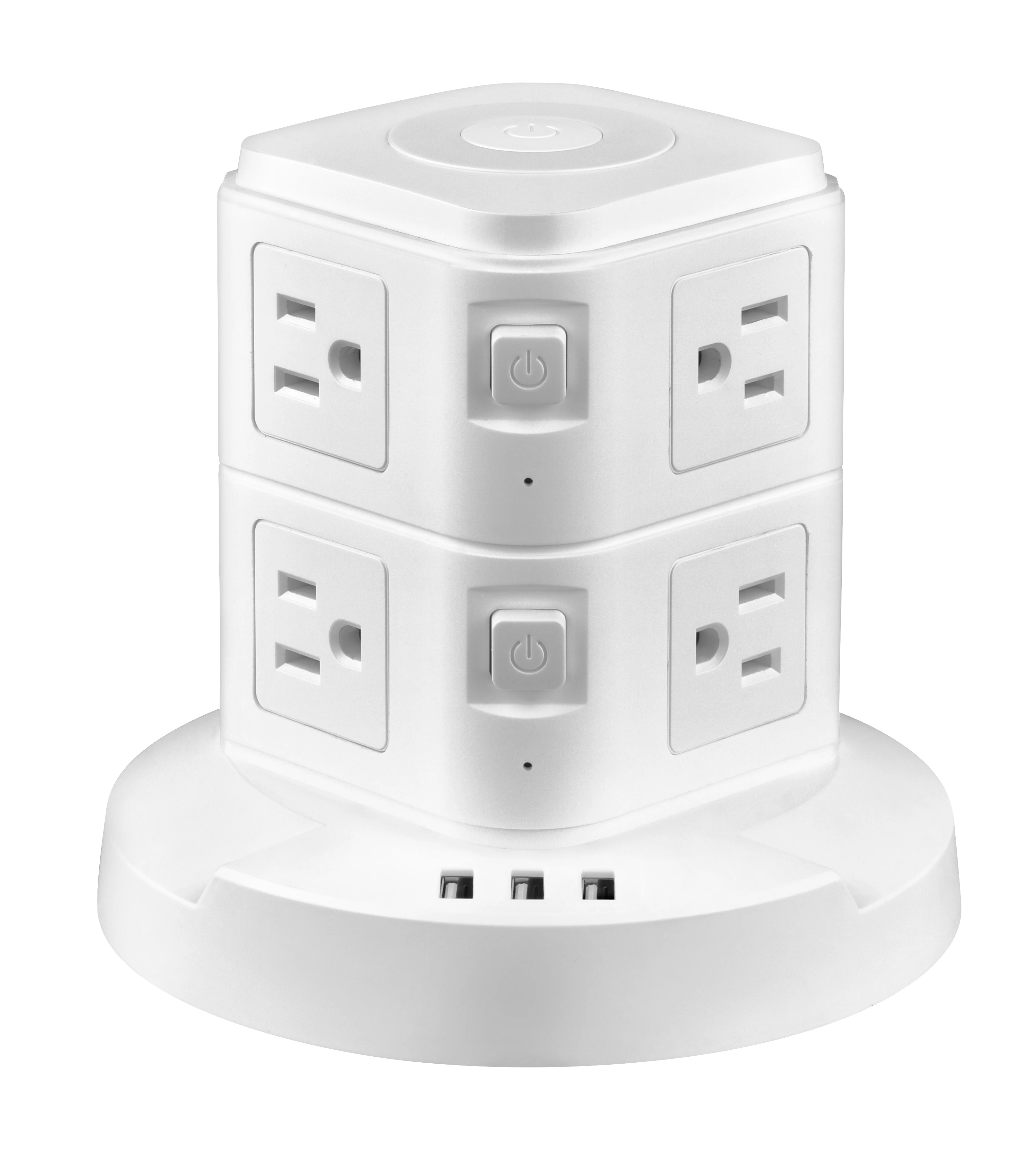 8 Outlet USA Power Strip  Surge Protector with 3 USB Charging Ports ,Long Extension Cord ,extension cables socket