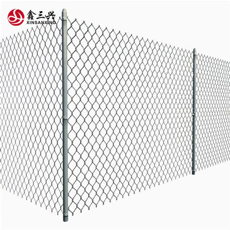 High Zinc Coated GI Chain Link Mesh Outdoor Protection Cyclone Mesh Fence