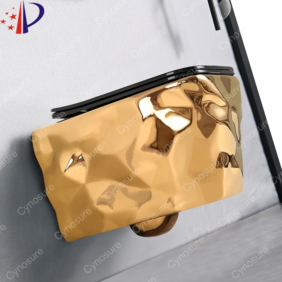 2024 new products Luxury western gold white Toilet Wall Hung Hang Suspended toilet wall mounted wc wall hanging toilet ceramic
