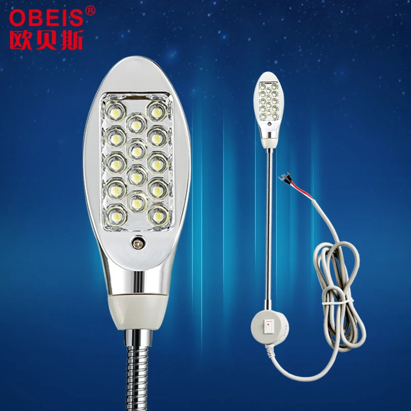 Industrial sewing parts supply  gooseneck magnet mounted 6000-6500K 1.5W 110V 250V LED light for sewing machinery
