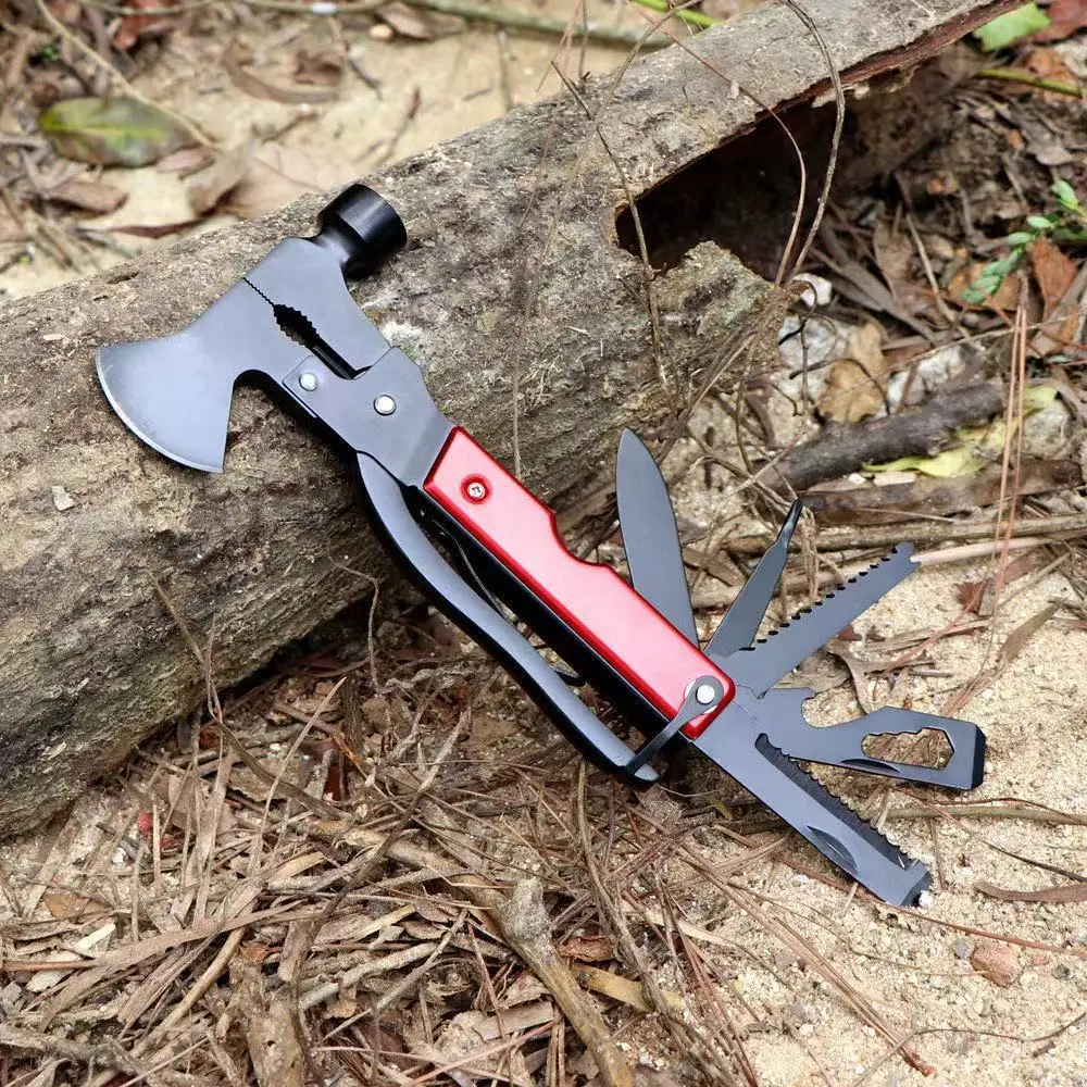 Outdoor Camping Tools Set 16 in 1 Multitool with Axe Pliers Knife Saw Wrenches Screwdriver Bottle Opener