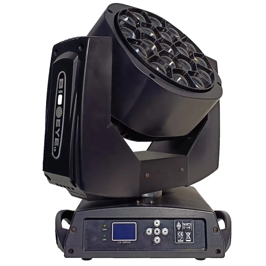 big bee eye zoom 19pcs rgbw 4in1 15w bee eye moving head for dj