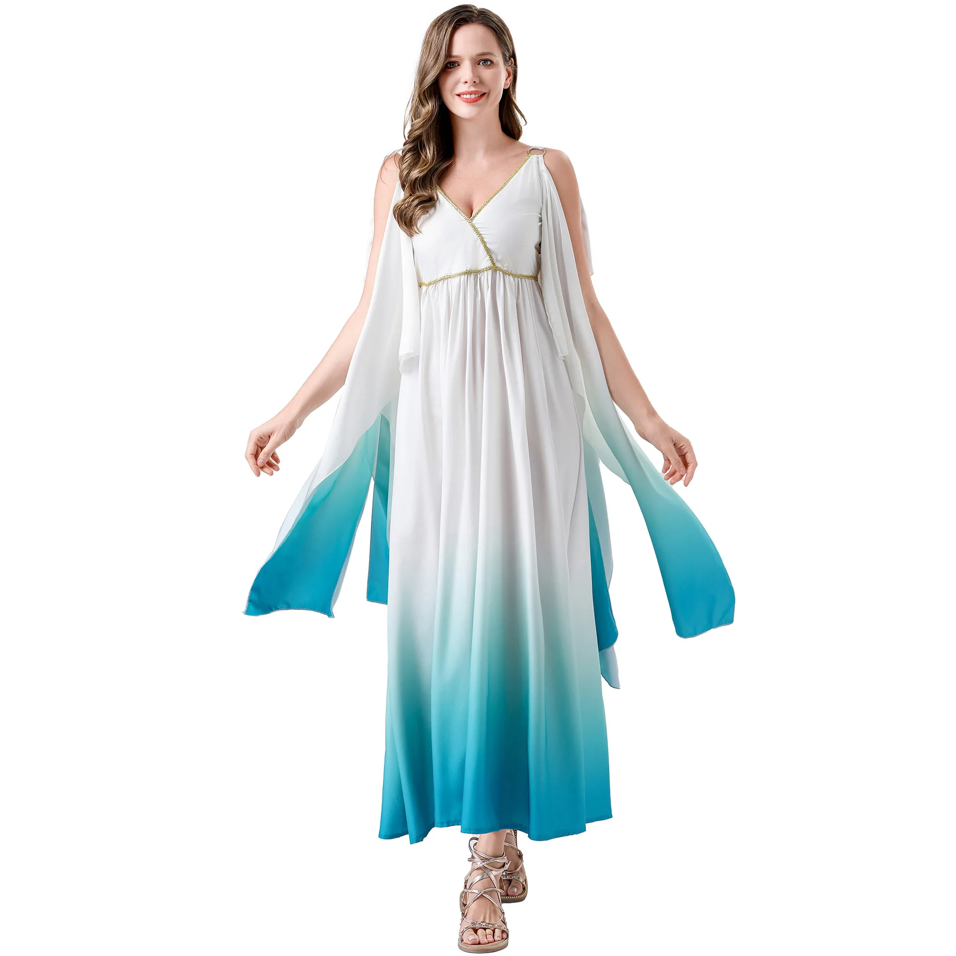 M-xl Medieval Arabian Mythology Princess Cleopatra Halloween Greek Goddess Dress Costume