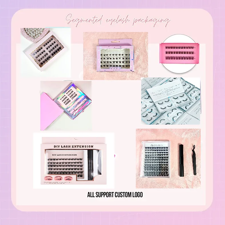 Factory Handmade Self Adhesive Diy Lashes Superfine Band Pre Cut Press On Segment Eyelashes Pre Bond No Glue Cluster Diy Lashes