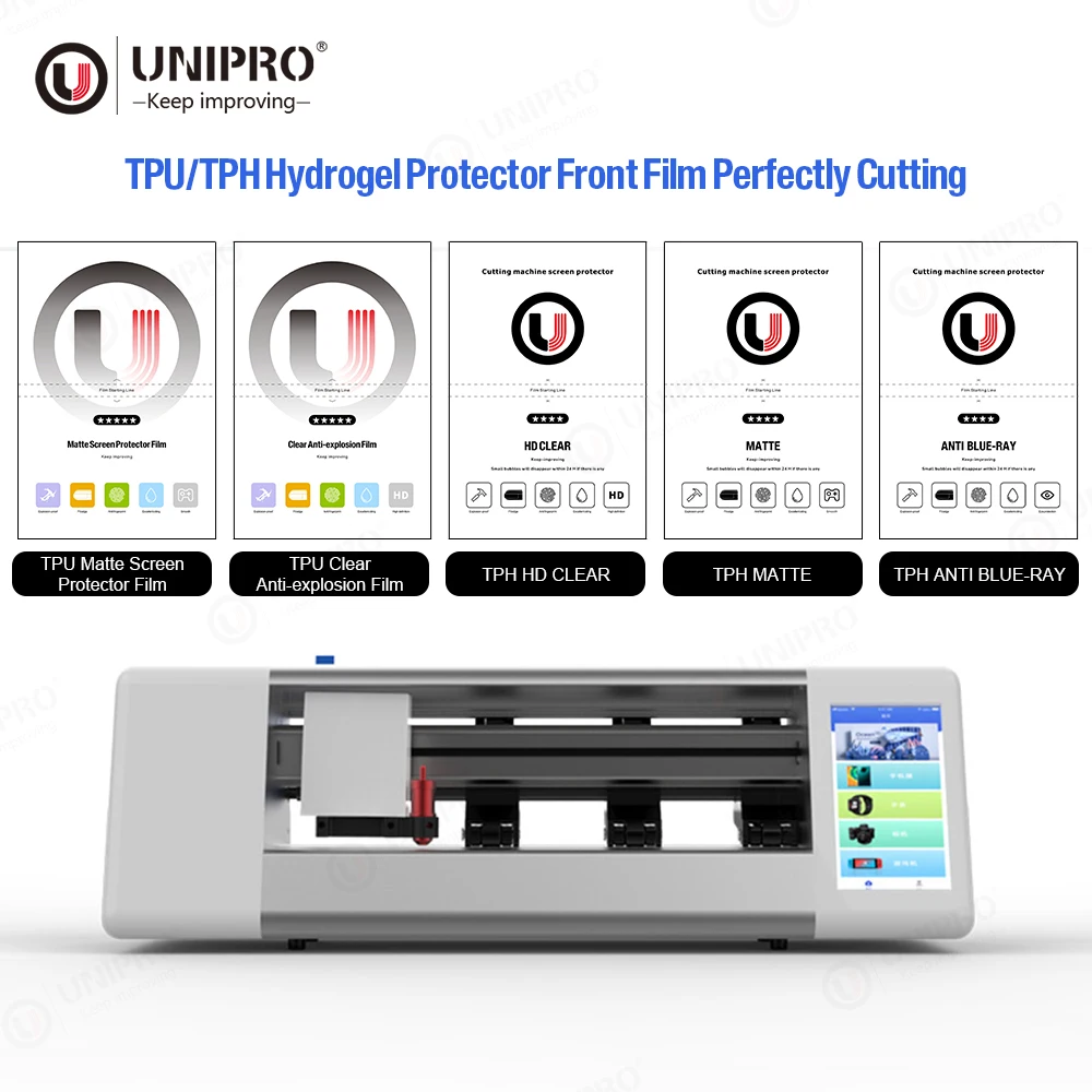 Mobile Phone Screen Protector & Back Sticker Flim Cutting Making Machine For TPU/TPH/PET/PVC Hydrogel Film Raw Material
