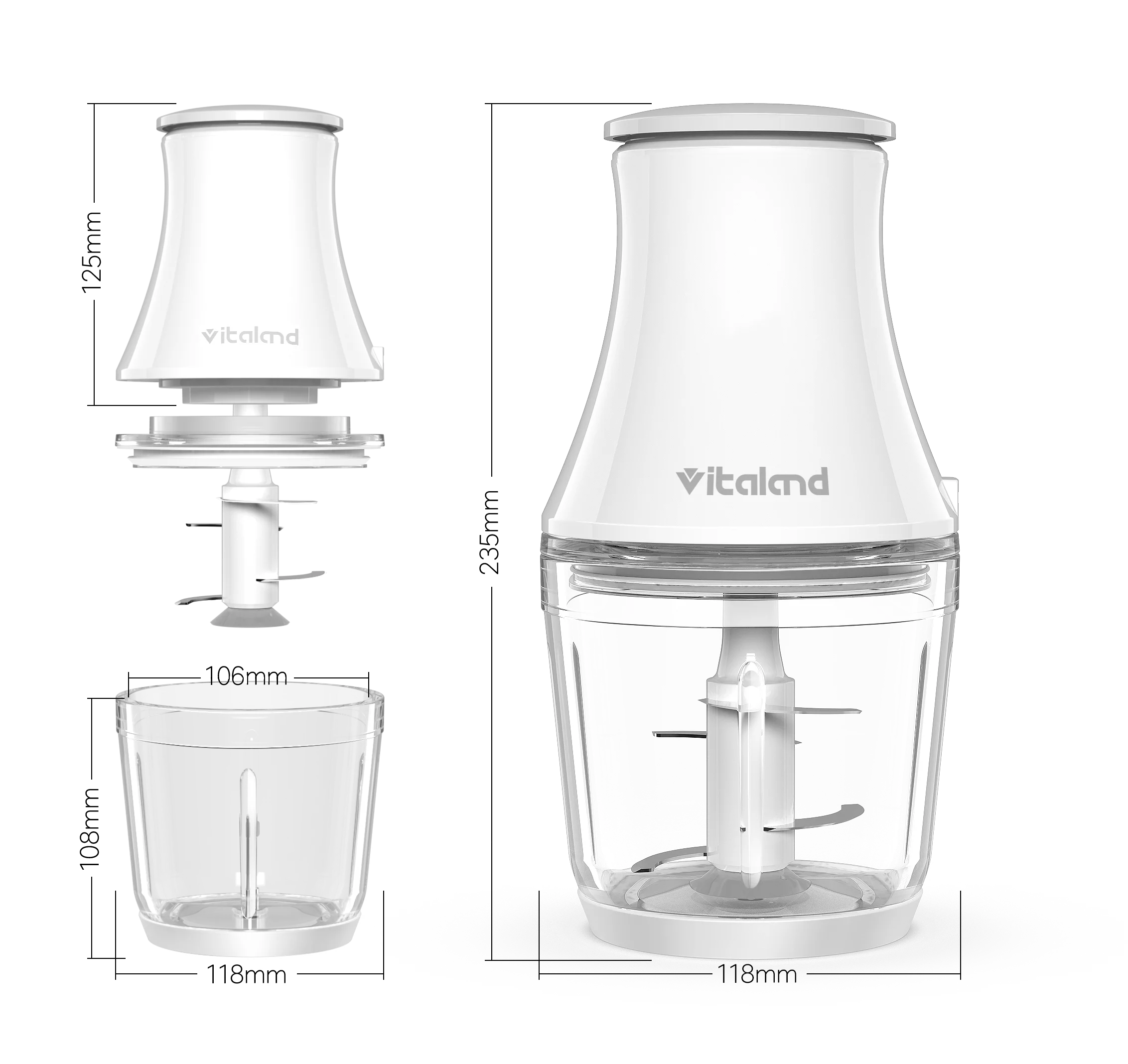 High-perfomance mini food processor stainless steel electric meat grinder german meat grinder  for kitchen use VL-388B