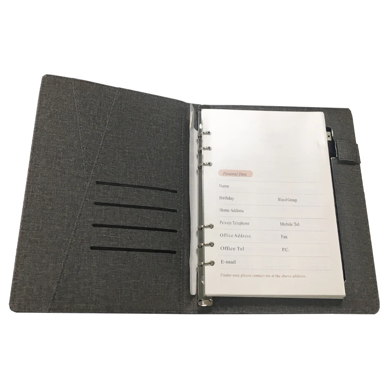 Custom business 8000MA power bank notebook 2022 diary planer 8G USB Wireless charging notepad and pen gift set