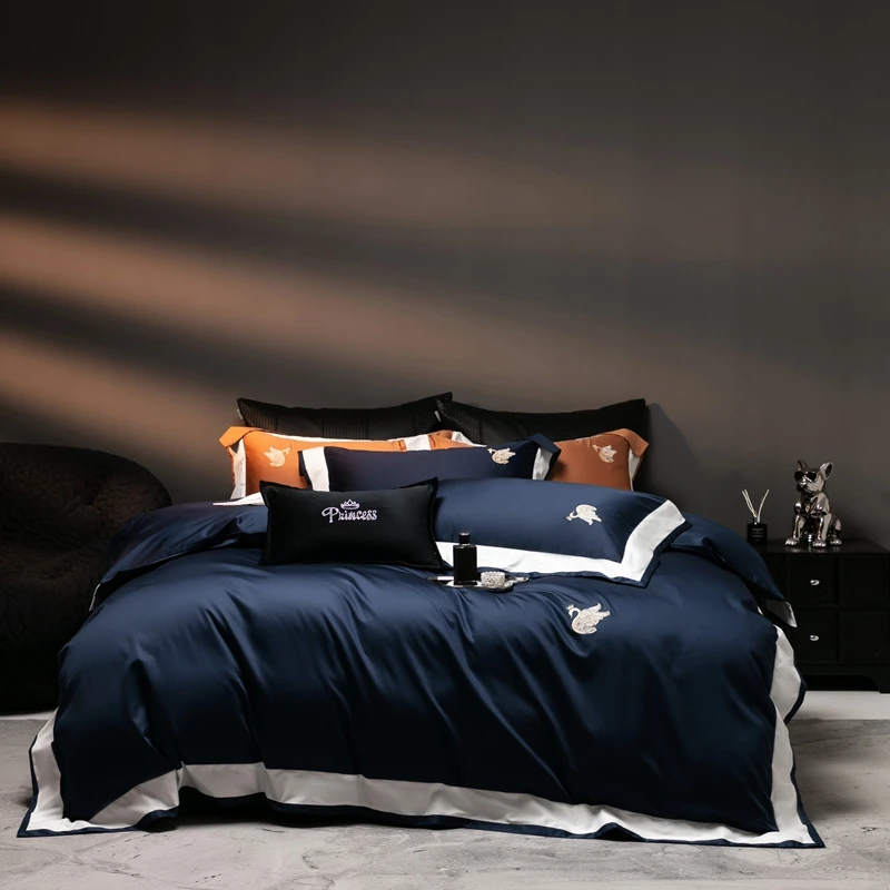 high density 1000tc egyptian canadian cotton bed sheet bedding set pure cotton satin bed sheet set