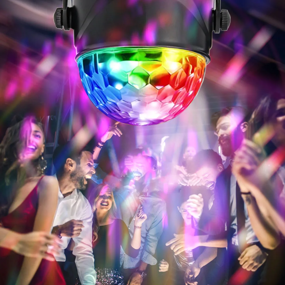 
Universal RGB Rotate Remote Control Led Stage lights KTV Disco DJ Magic Flash Mini Ball Party Lights 