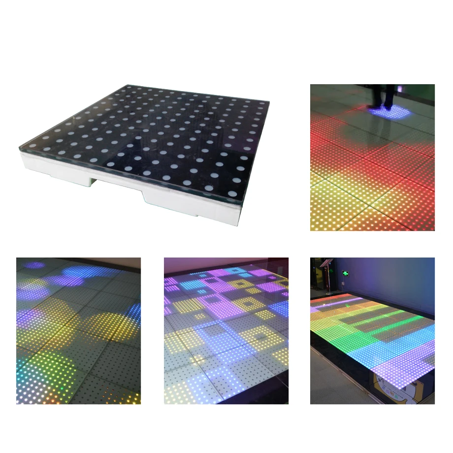 rigeba hot sale disco dj 50cm LED interactive sensitive dance floor for party events