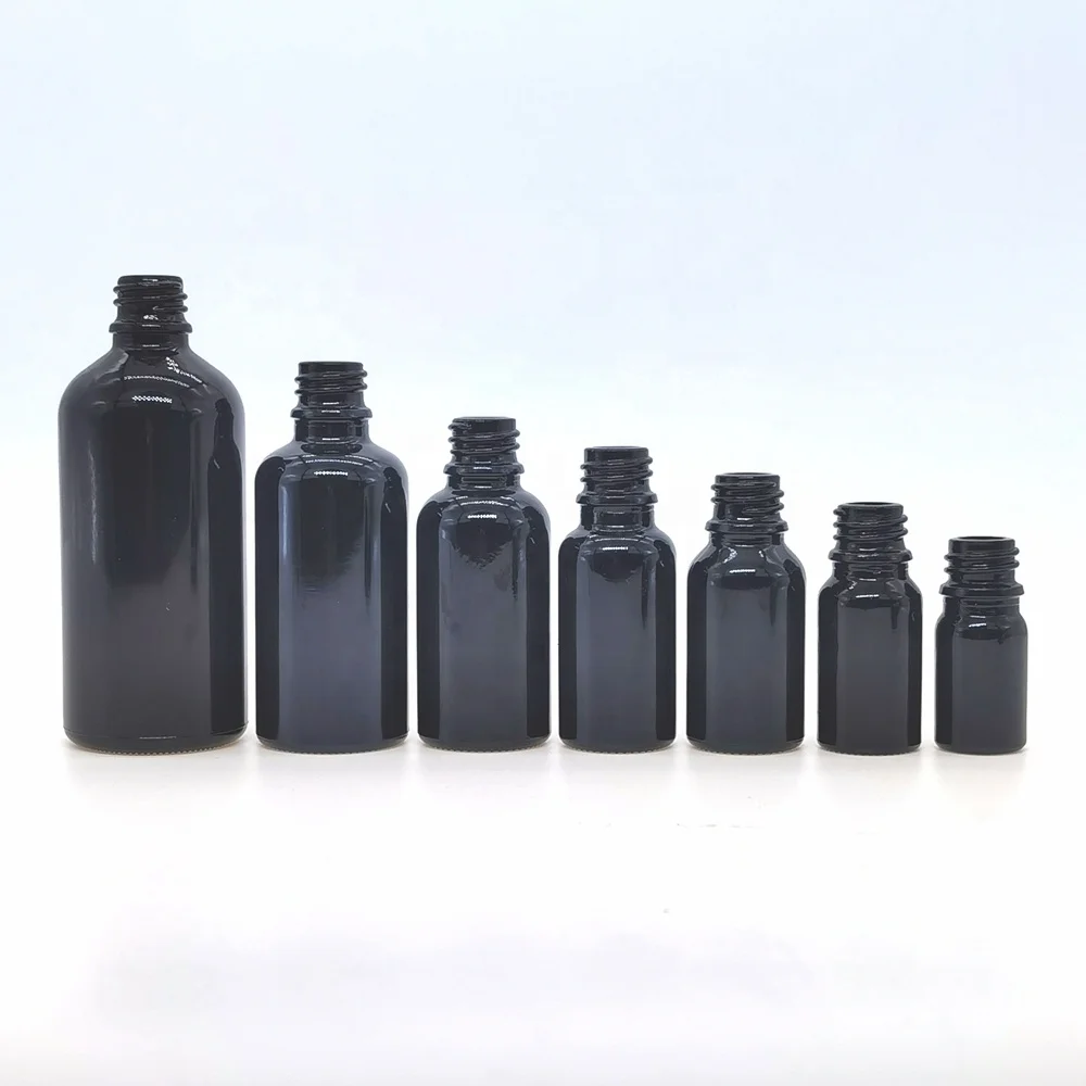 empty 30 ml 1 oz cosmetic essential hair oil bottles 30ml cuticle frosted black glass dropper bottle with bamboo lid top