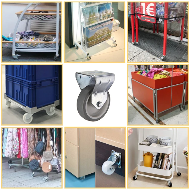 Stainless steel 2 / 3 inch high quality thermoplastic rubber castor 50 / 75 mm rigid swivel TPR wheel caster