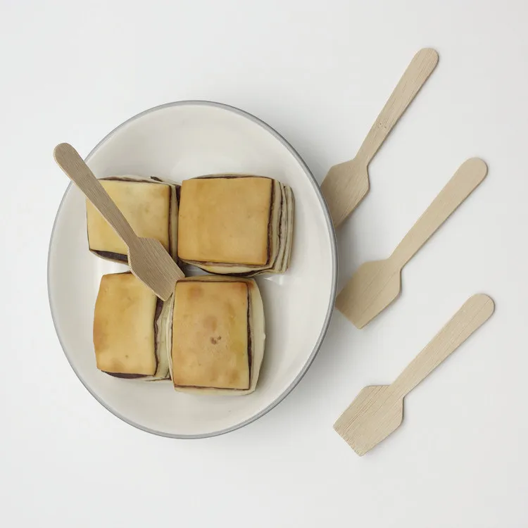 Organic Natural bamboo biodegradable disposable BPA free  ice cream dessert spoons scoop