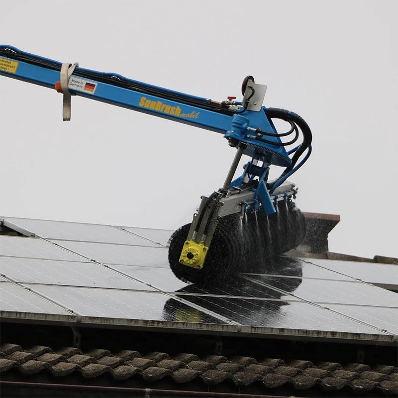 Rolling Solar Panel Cleaning Brush Water  Clean Machine Tools Spinning Rotating Photovoltaic 18Ft Plate Telescopic 850 Mm