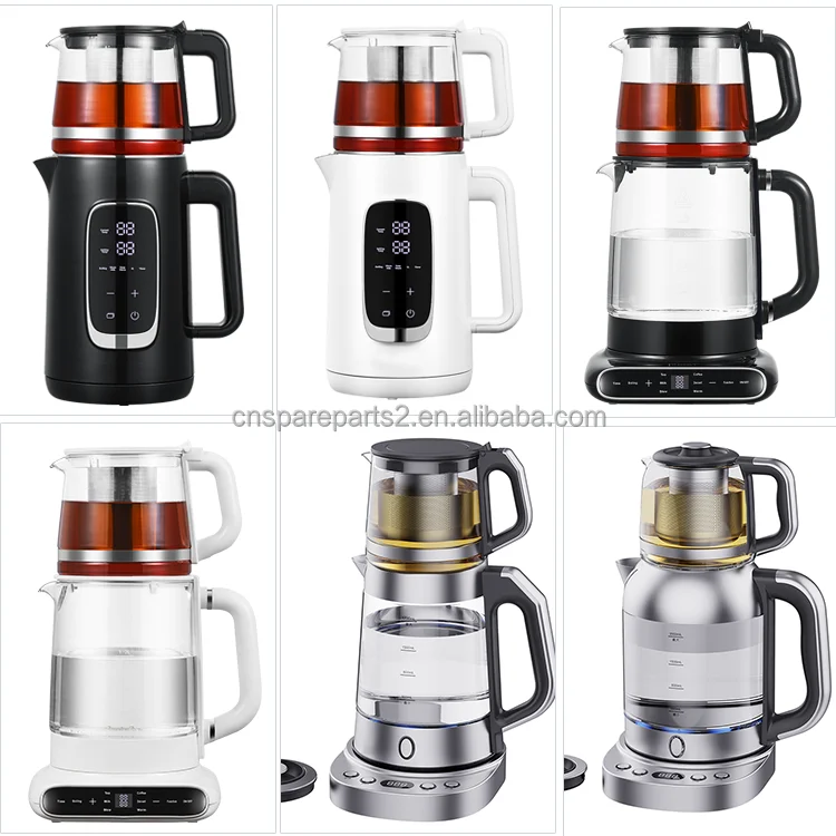 YUEKON Electric Glass Tea Maker With Tea Pot Home Appliance Skd Ckd Russian Samovar Set With Filter