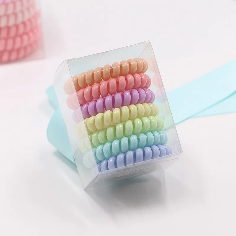 Big size telephone wire rubber bands hair bobbles plastic spring gum coil phone cord hair ties hair accessories a67