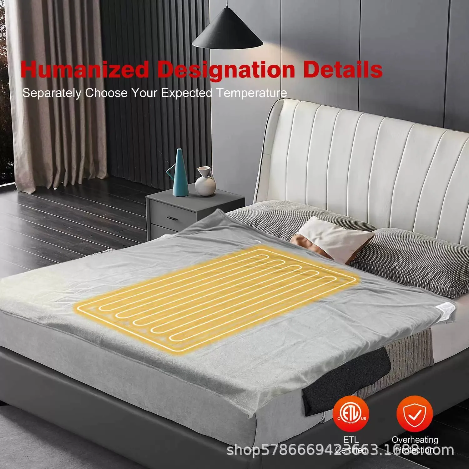 110v Super Cosy Dual Control Heated Under blanket Double Bed Warmer Full Size Electric Underblanket