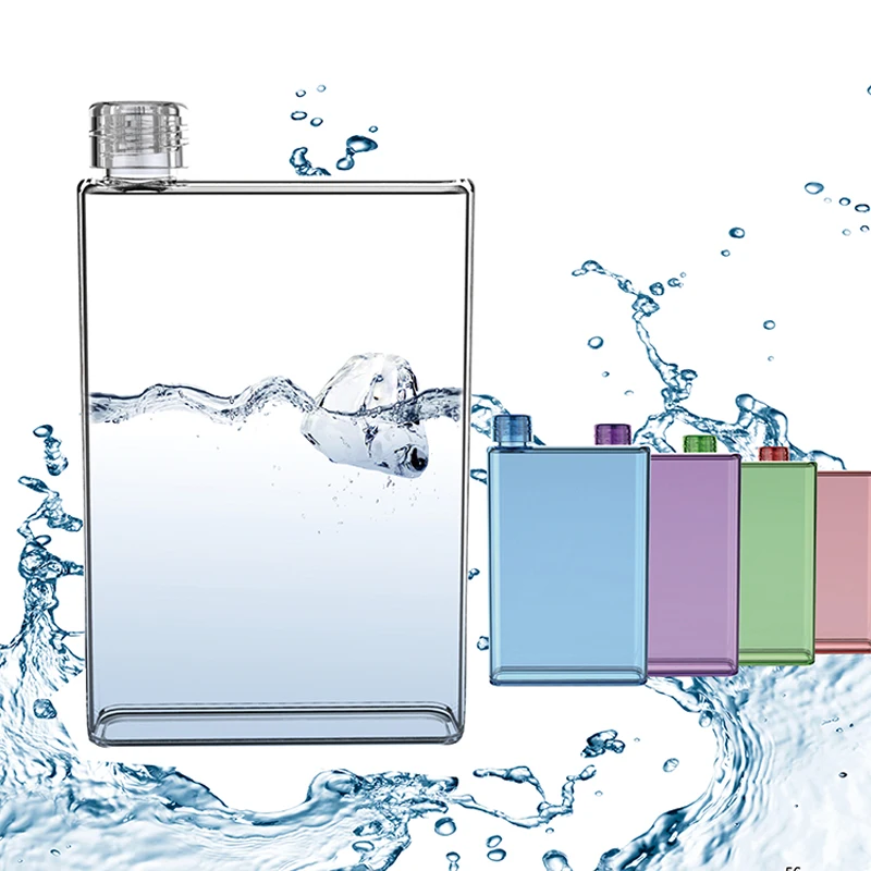 
Unique Design Plastic water bottle factory manufacture a5 square shaped water bottle plastic travel mug 