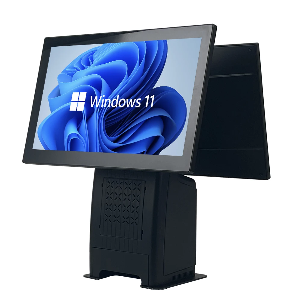 Новый двойной одноместный 15 6 Экран настольные системы Pos POS-машина все в одном POS-система кассовый аппарат