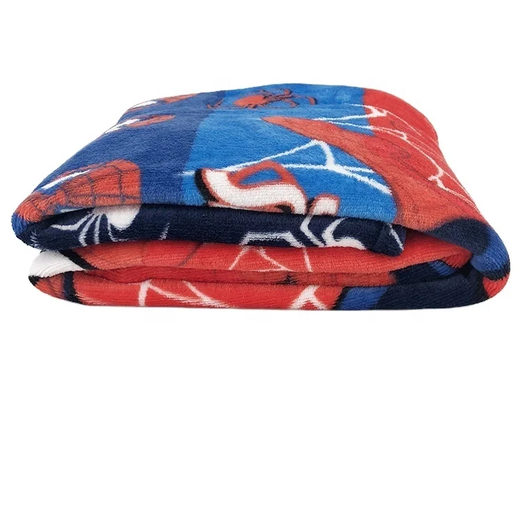 Fuzzy Blankets Flannel Fleece Blanket Jacquard Throw Spiderman Printed Colorful Quality Plush 100% Polyester Rectangular