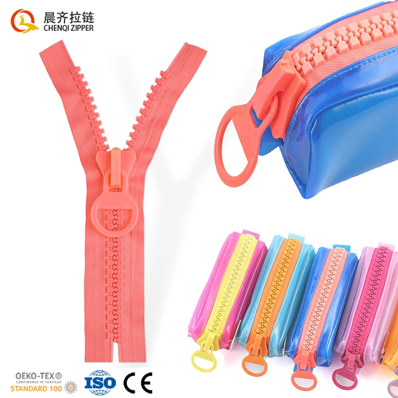 CHENQI 20# Super Large Zipper 25 cm Custom Color Heavy Duty Resin Zipper For Pocket Pen bag Cosmetic Bag
