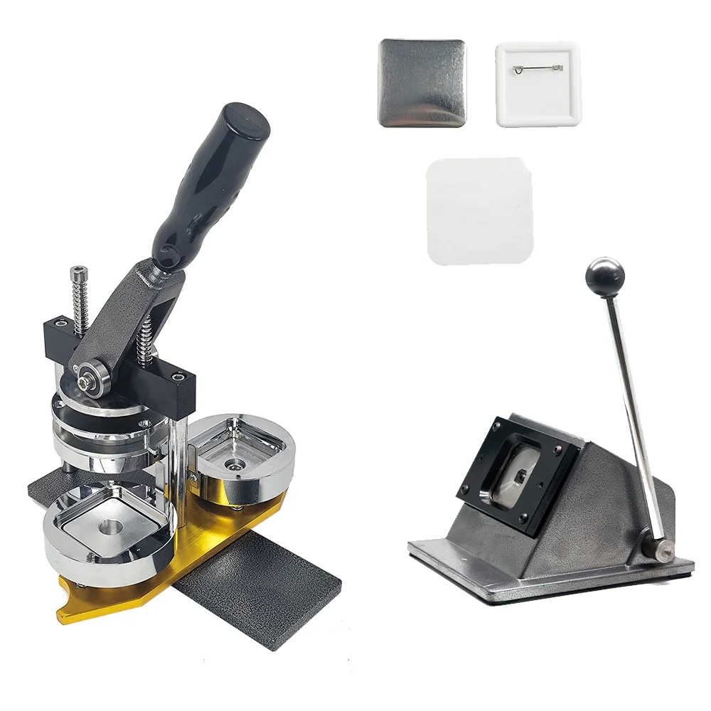 Квадратная форма бейдж-машина набор машинка резак и 100 Наборы материалов 50 мм