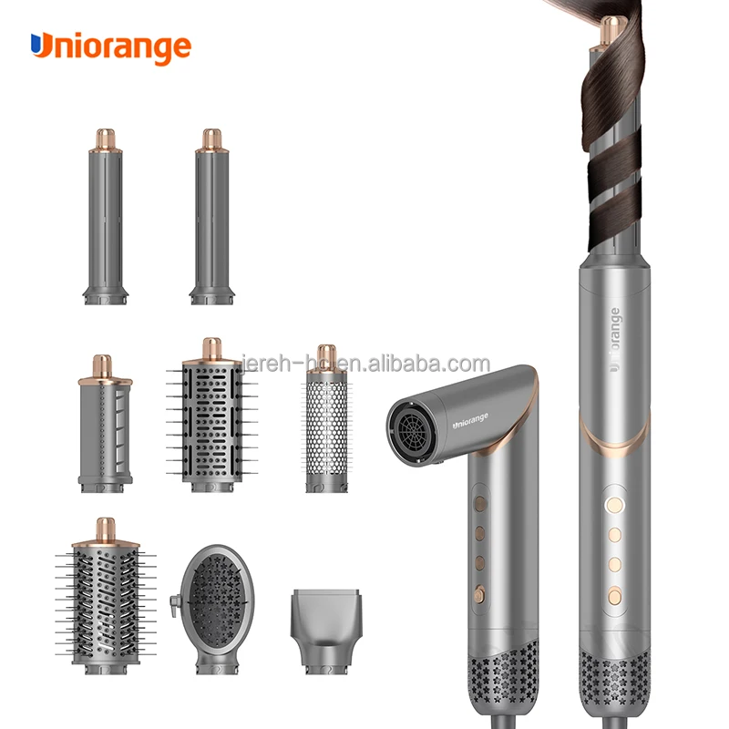 8 in 1 BLDC BRUSHLESS HIGH SPEED MULTI STYLER 1400W CURLER STRAIGHTENER COMB CRYSTAL HOT COLD AIR BRUSH HAIR DRYER SET