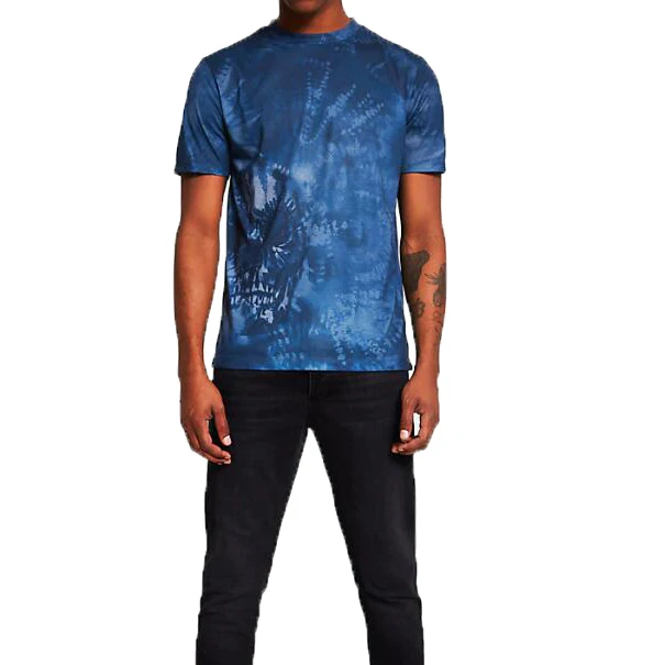 navy skull tie dye printed slim fit t wholesale fashion t-shirts