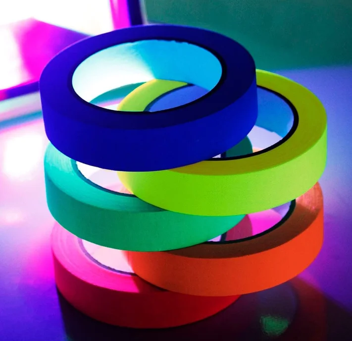 Colorful Black Light Party Marker Signage Gaffer Stage Cloth Duct Ultraviolet Lamp Fluorescent Decorations Neon Tape