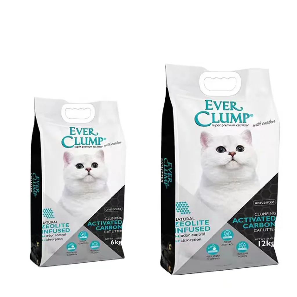 Factory price  Premium Zeotilite added 1-2mm Irregular shape Arena para gatos easy to scoop-ever clump super premium cat litter