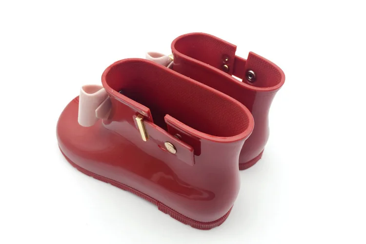 Super Soft Sole Bowknot Anti-skidding Waterproof colorful Ankle Kids Rubber Rain Boot For Girls